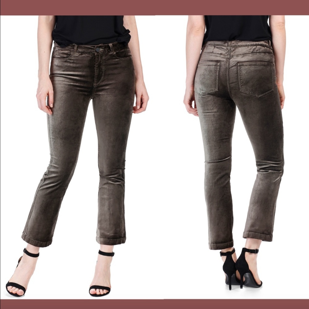 NWT Paige High Waist Crop Flare Velvet‎ Pants